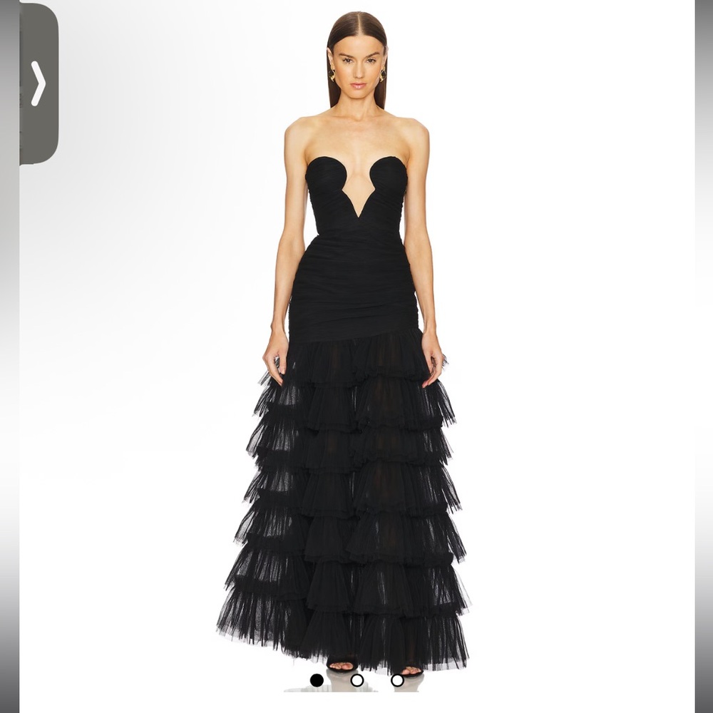 Michael Costello Elegant Black Strapless Gown